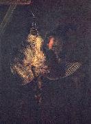 Rembrandt van rijn, Selbstportrat mit toter Rohrdommel
